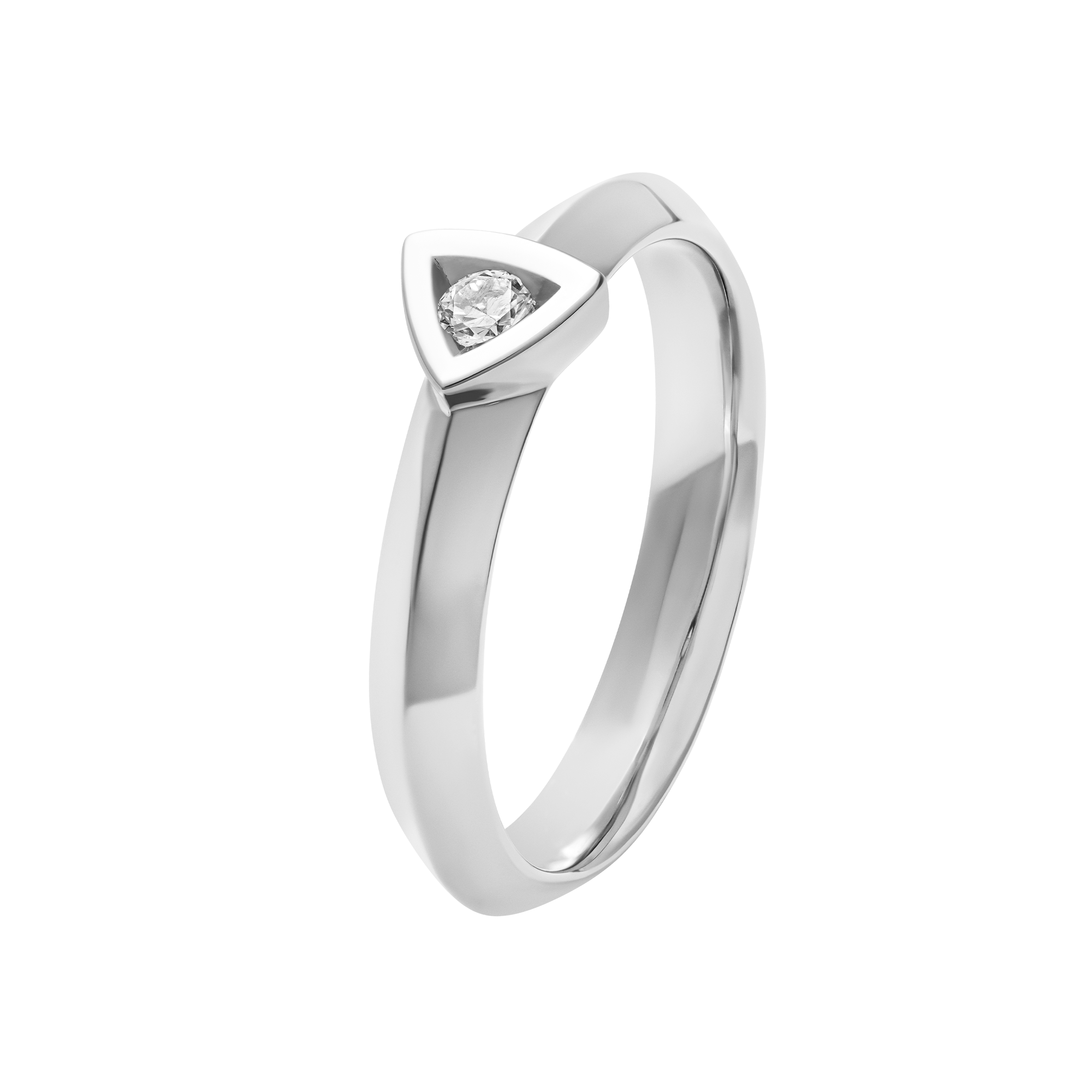 Bague Solitaire Alchimie triangle en or diamant 0,07 ct