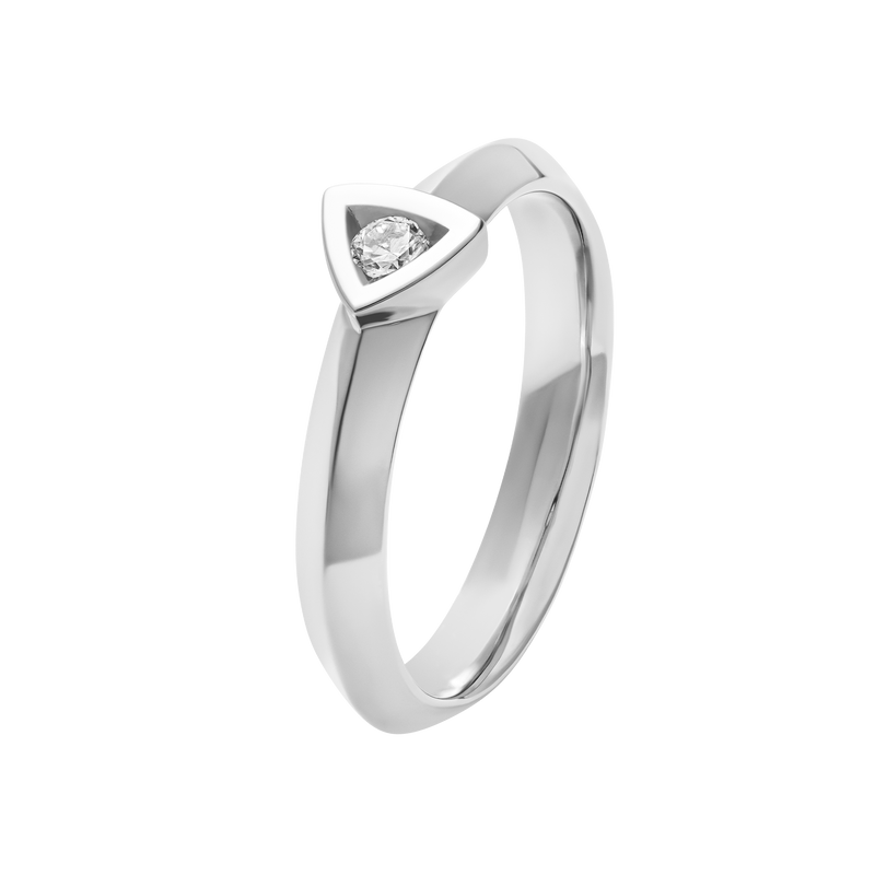 Bague Solitaire Alchimie triangle en or diamant 0,07 ct