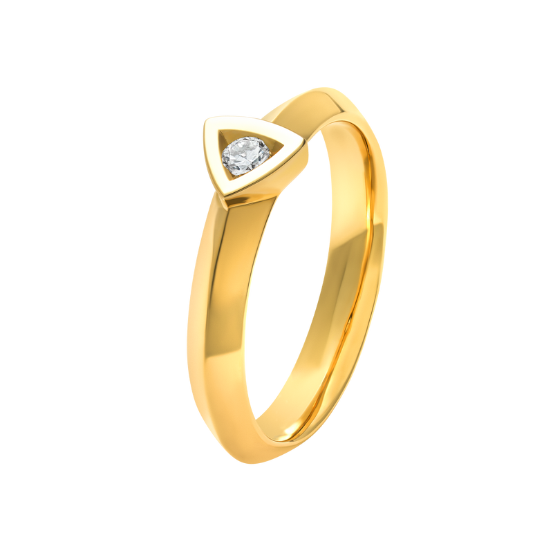 Bague Solitaire Alchimie triangle en or diamant 0,07 ct