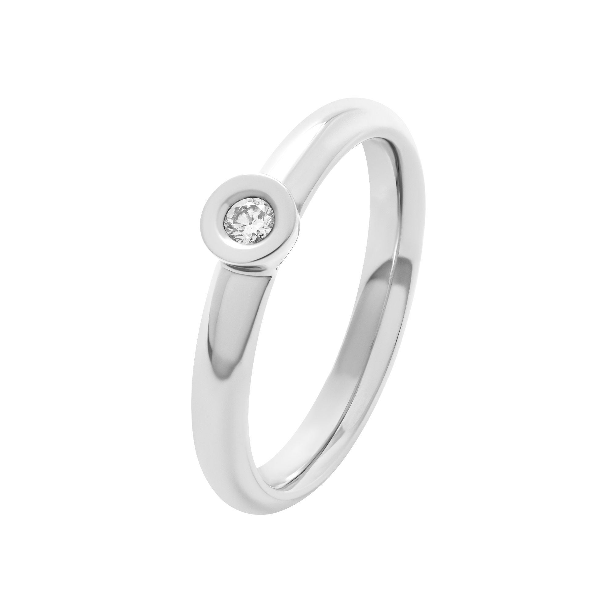 Solitaire ring Alchimie round  in 0.07 ct diamond gold