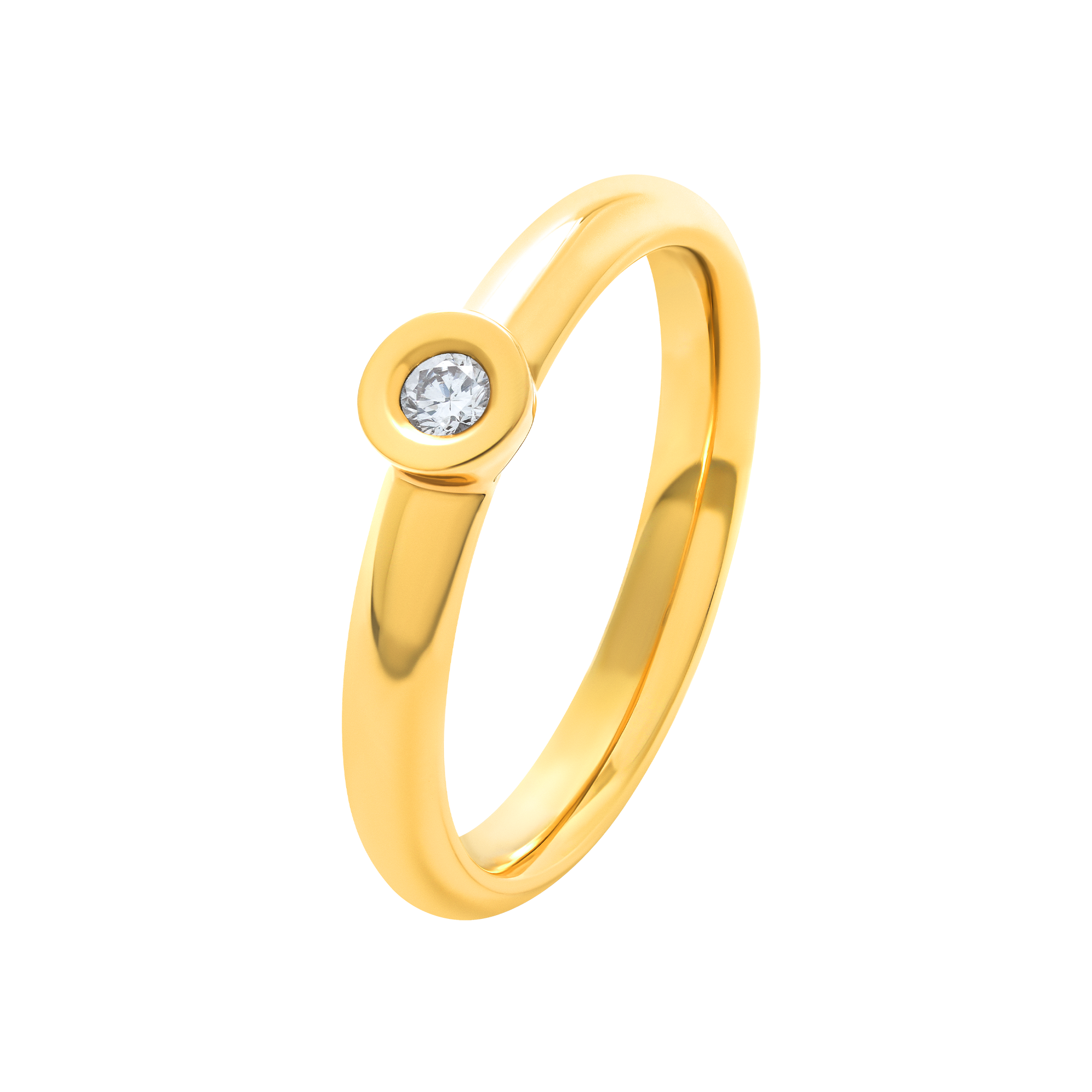 Solitaire ring Alchimie round  in 0.07 ct diamond gold