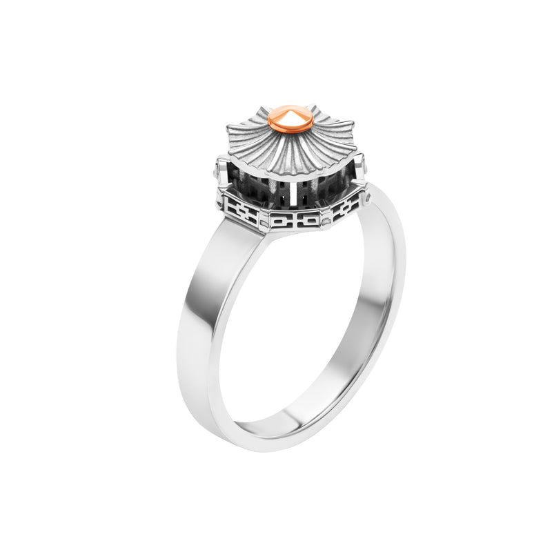 architecture Chinese Pagoda Baby ring in gold