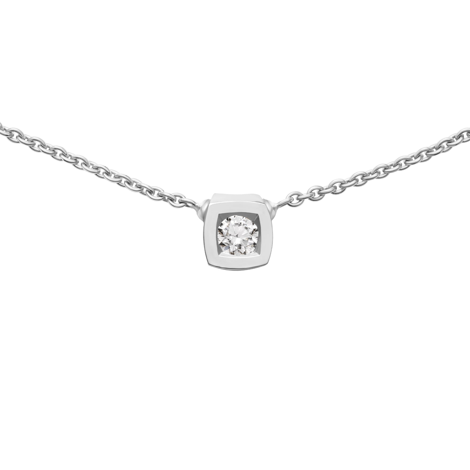 Pendentif Simplicité coussin en or et diamant