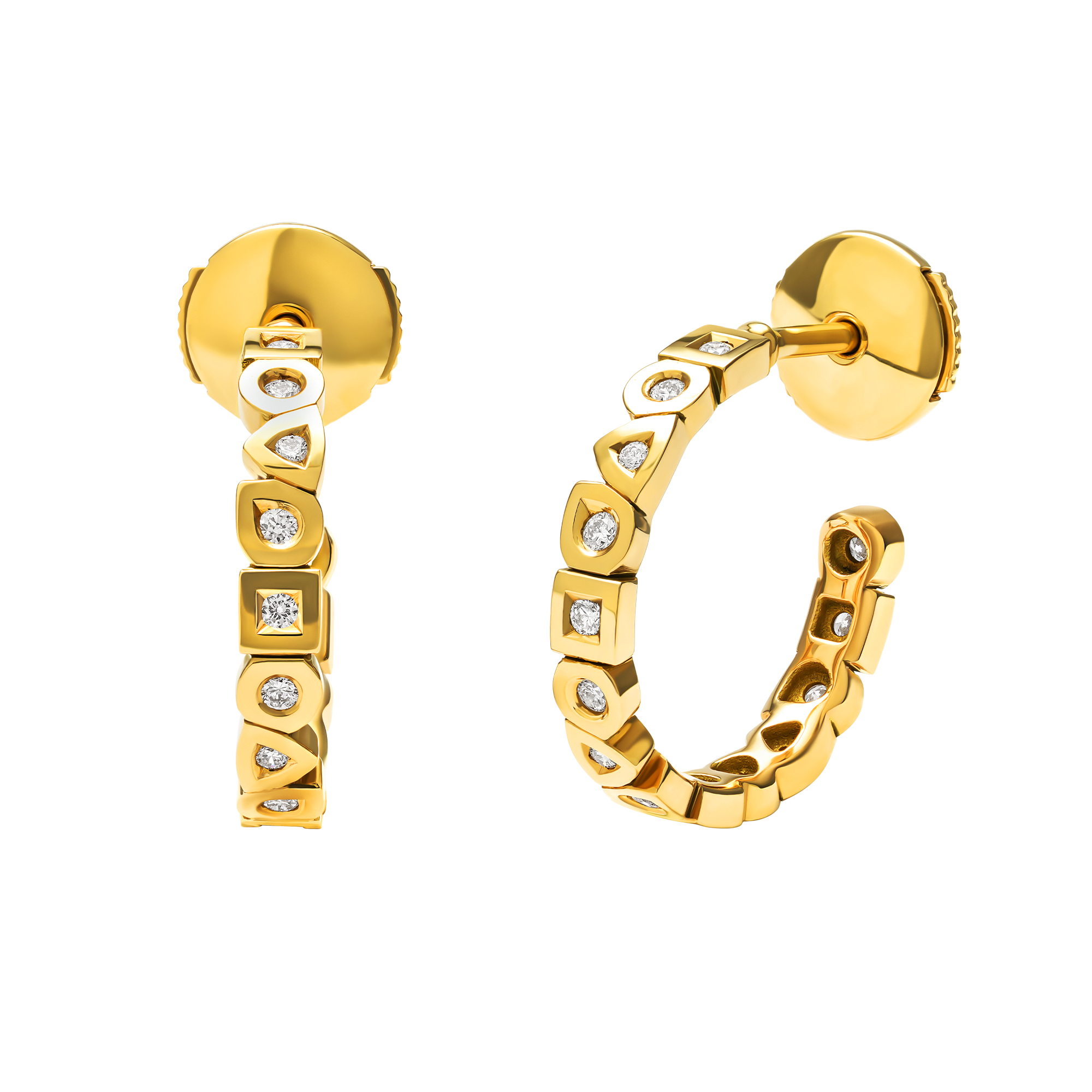 Boucles d'oreilles Alchimie Créoles en or et diamants XS
