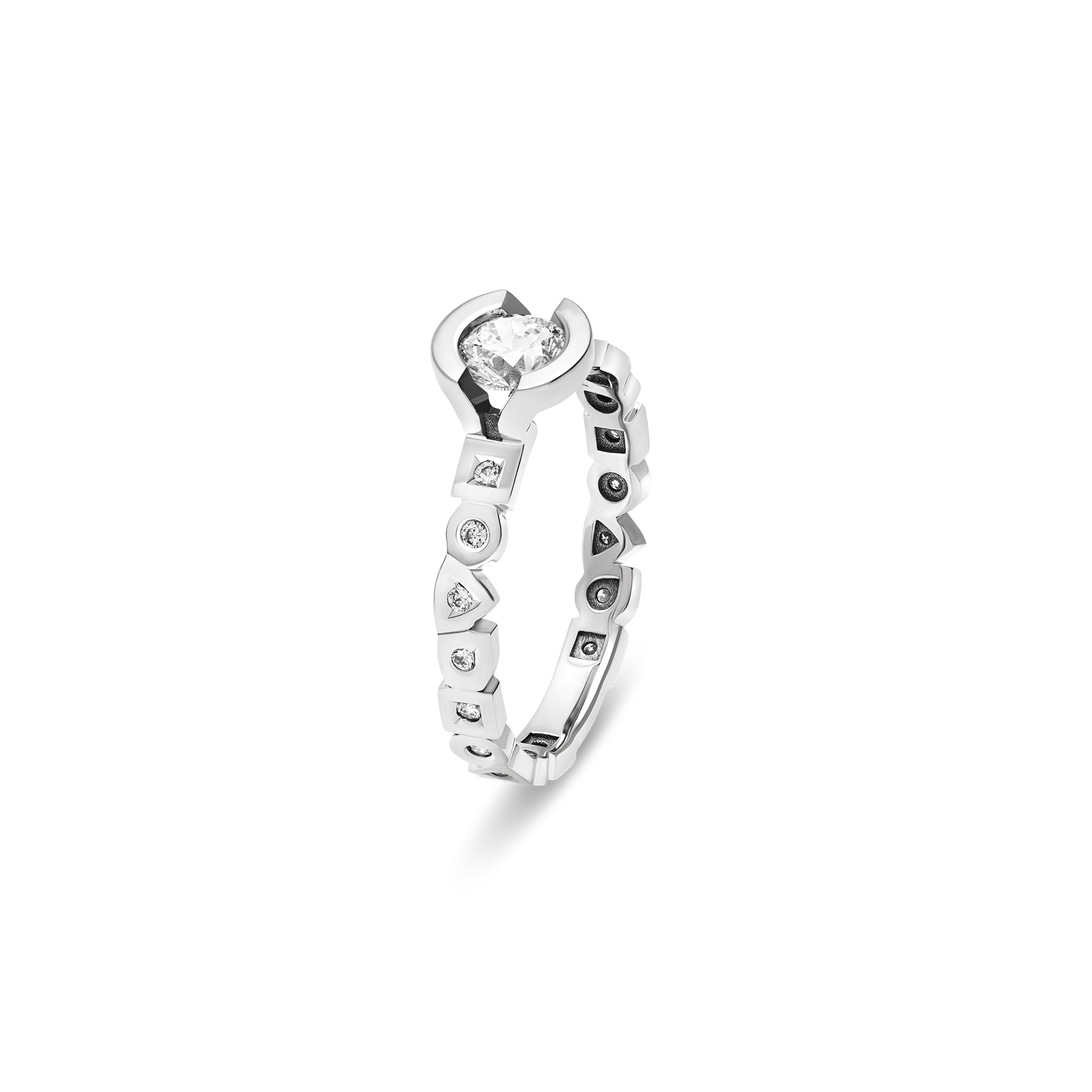Bague Solitaire serti de Diamants Alchimie Rond