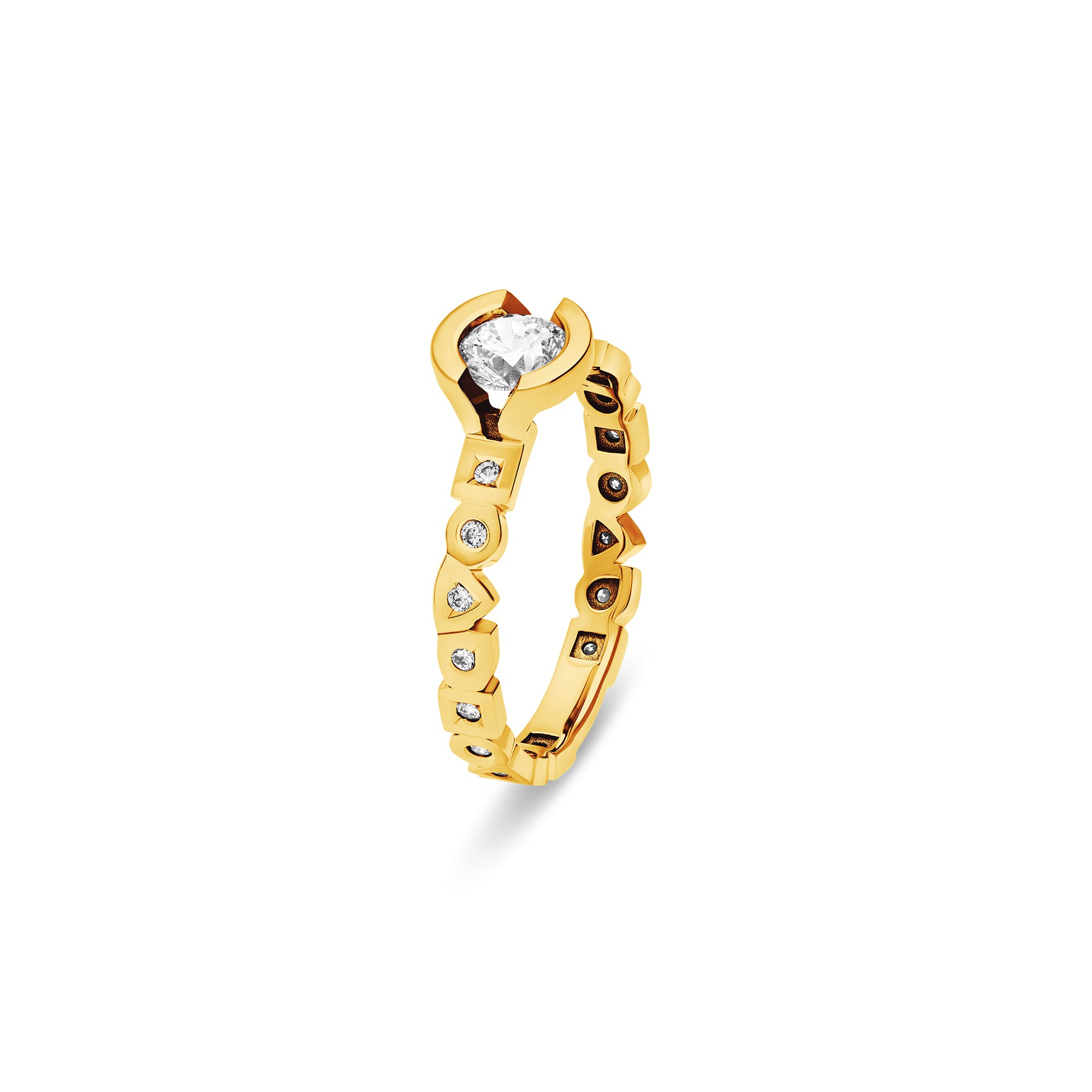 Bague Solitaire serti de Diamants Alchimie Rond