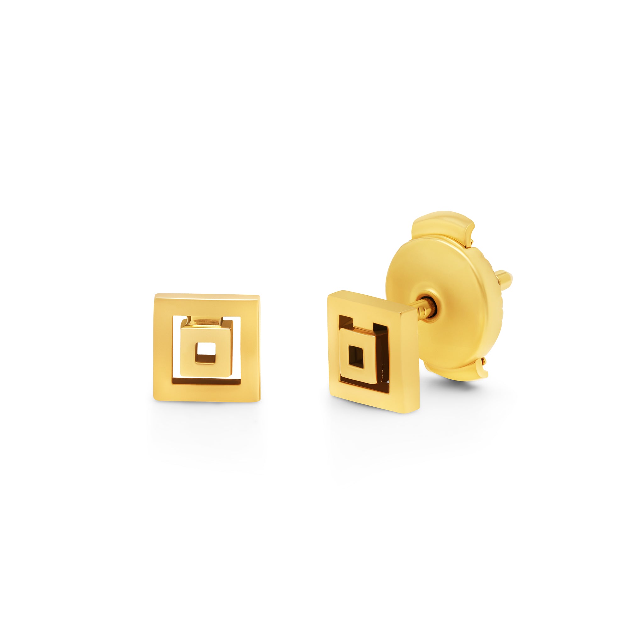 Boucles d'oreilles signe carré baby tout or