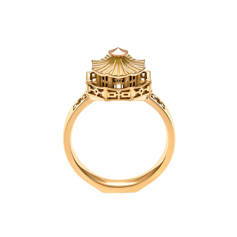 Bague architecture Pagode Chinoise Small en or