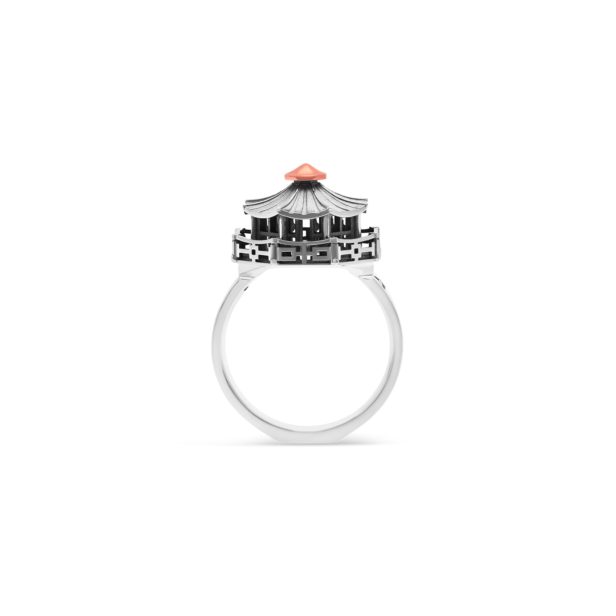 Bague architecture Pagode Chinoise en or Tournaire