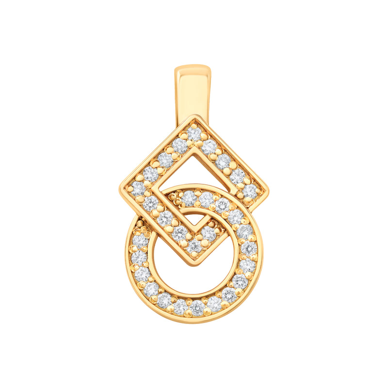 Pendentif Inséparables small en or et pavage diamants