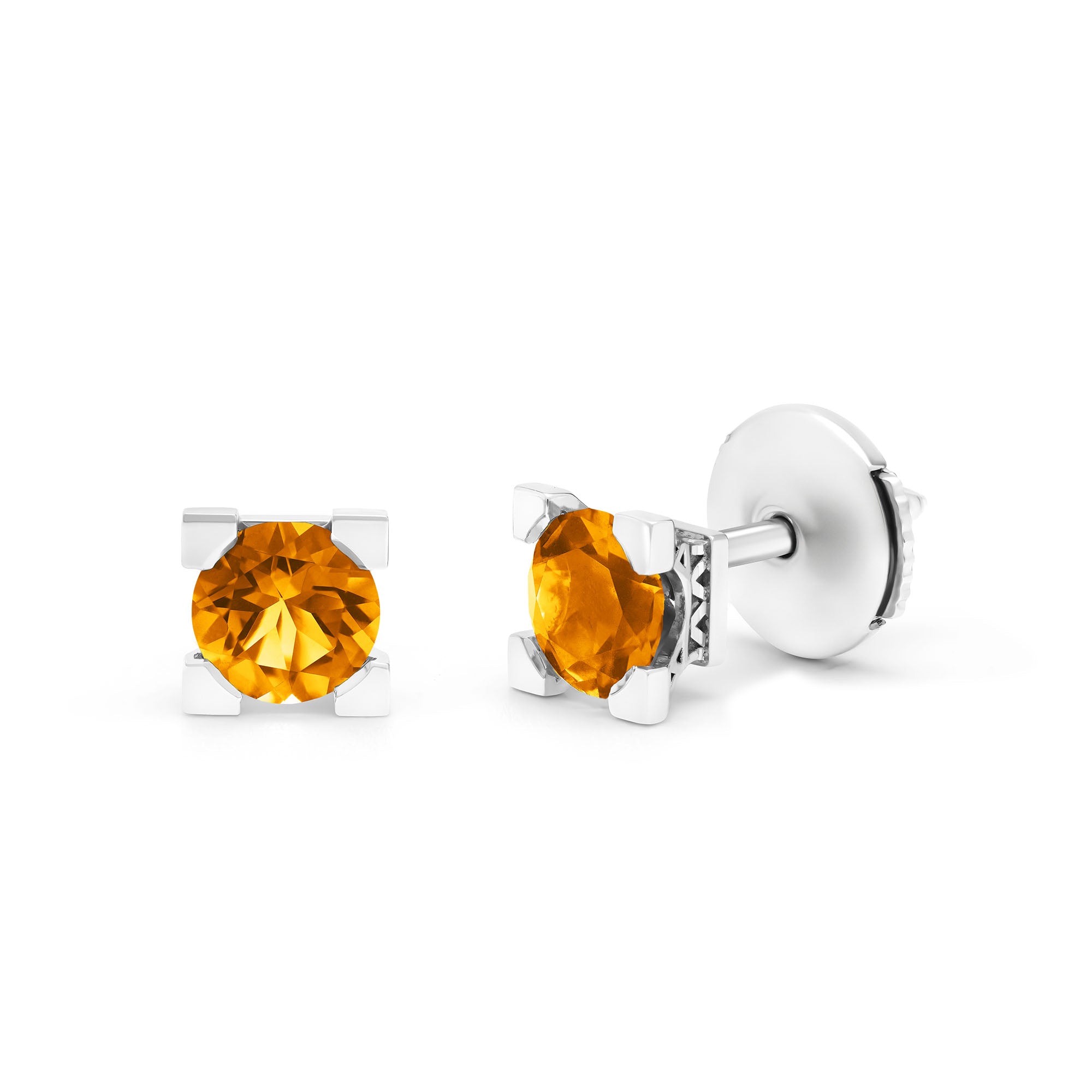 Boucles d'oreilles French Kiss en or et citrine