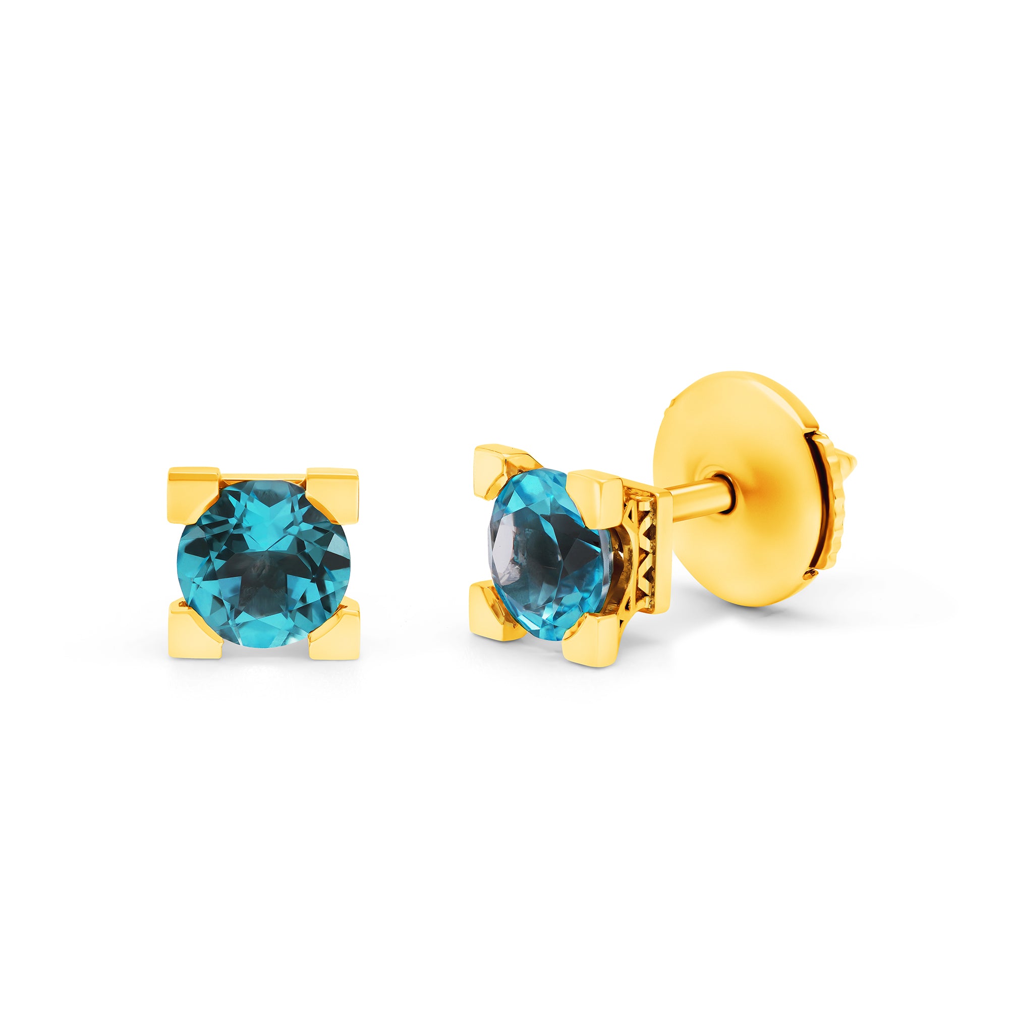 Boucles d'oreilles French Kiss en or et topaze