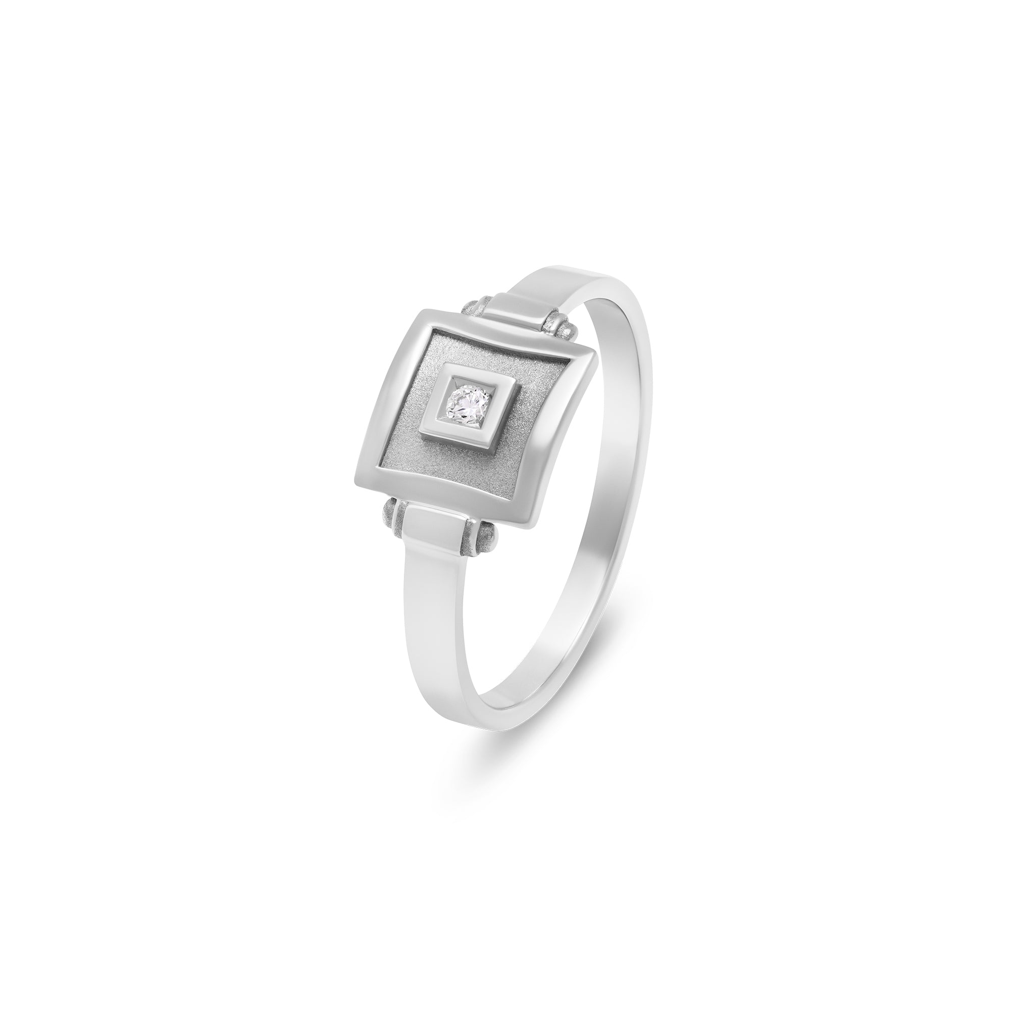 Bague astrée carré baby avec un diamant en or