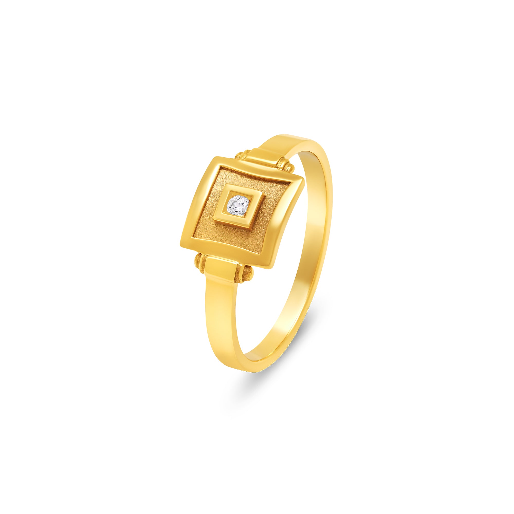 Bague astrée carré baby avec un diamant en or