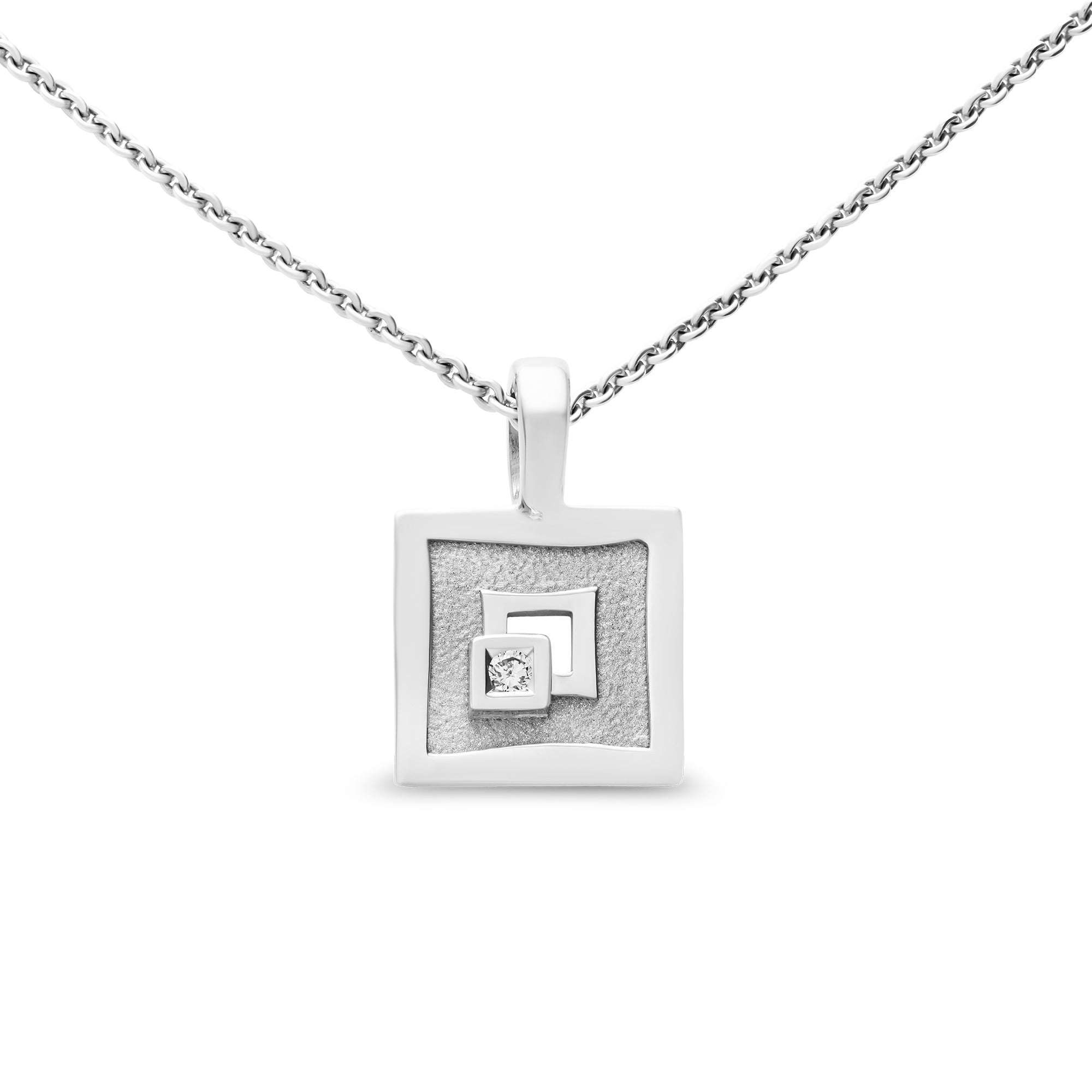 Pendentif astrée carré baby en or avec un diamant
