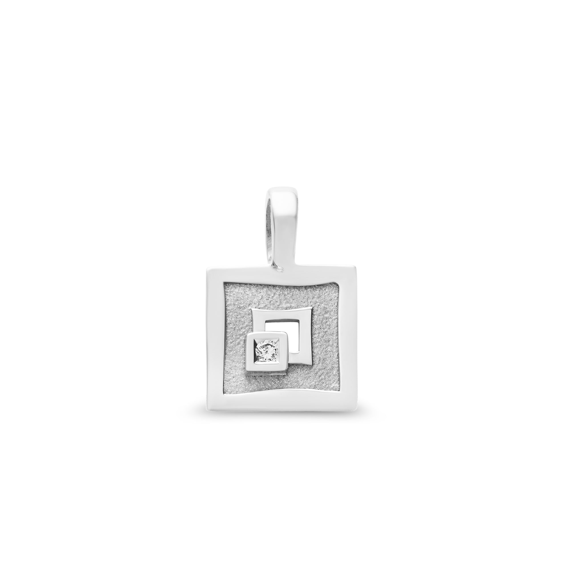 Pendentif astrée carré baby en or avec un diamant