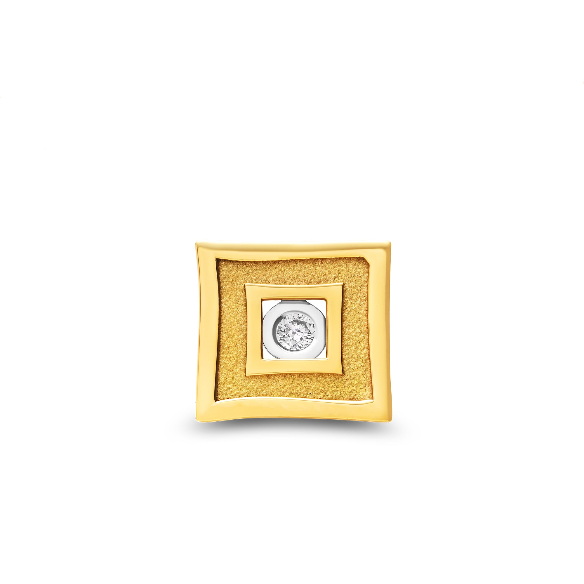 Pendentif astrée carré baby en or avec un diamant serti