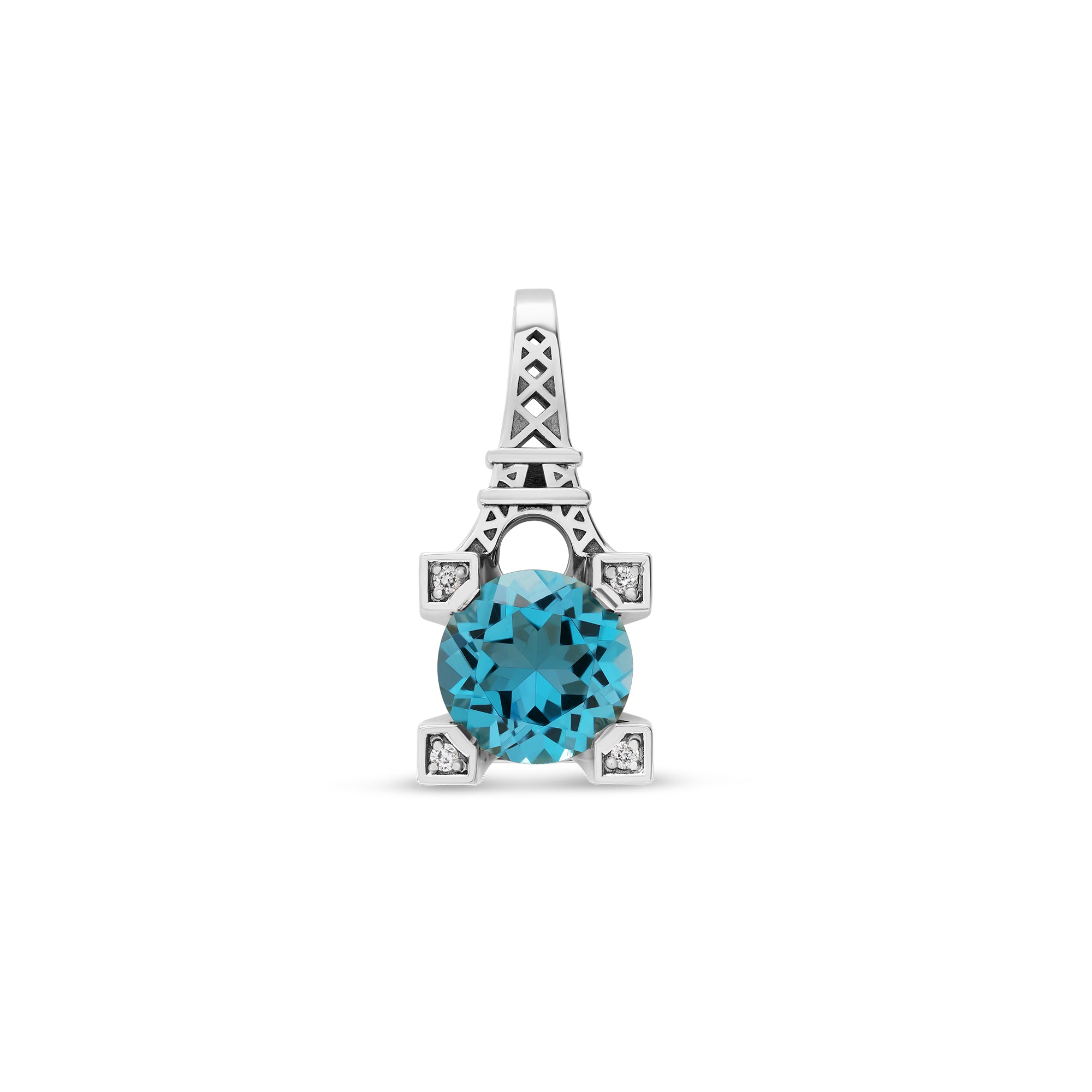 Pendentif French Kiss en or topaze et diamants