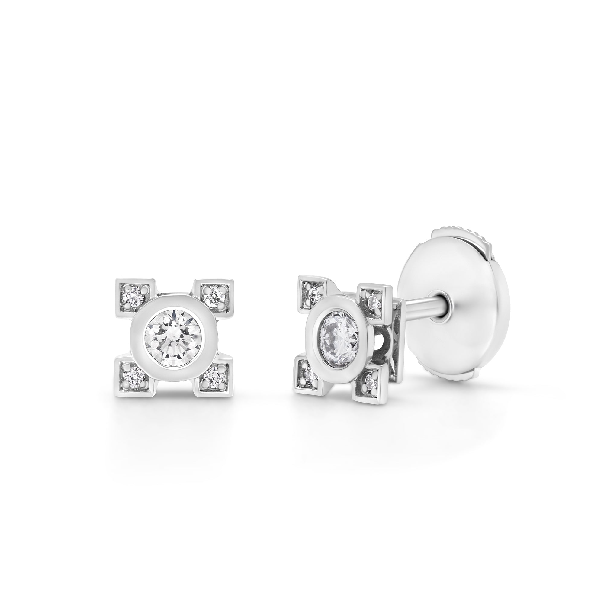 Boucles d'oreilles French Kiss en or et diamants