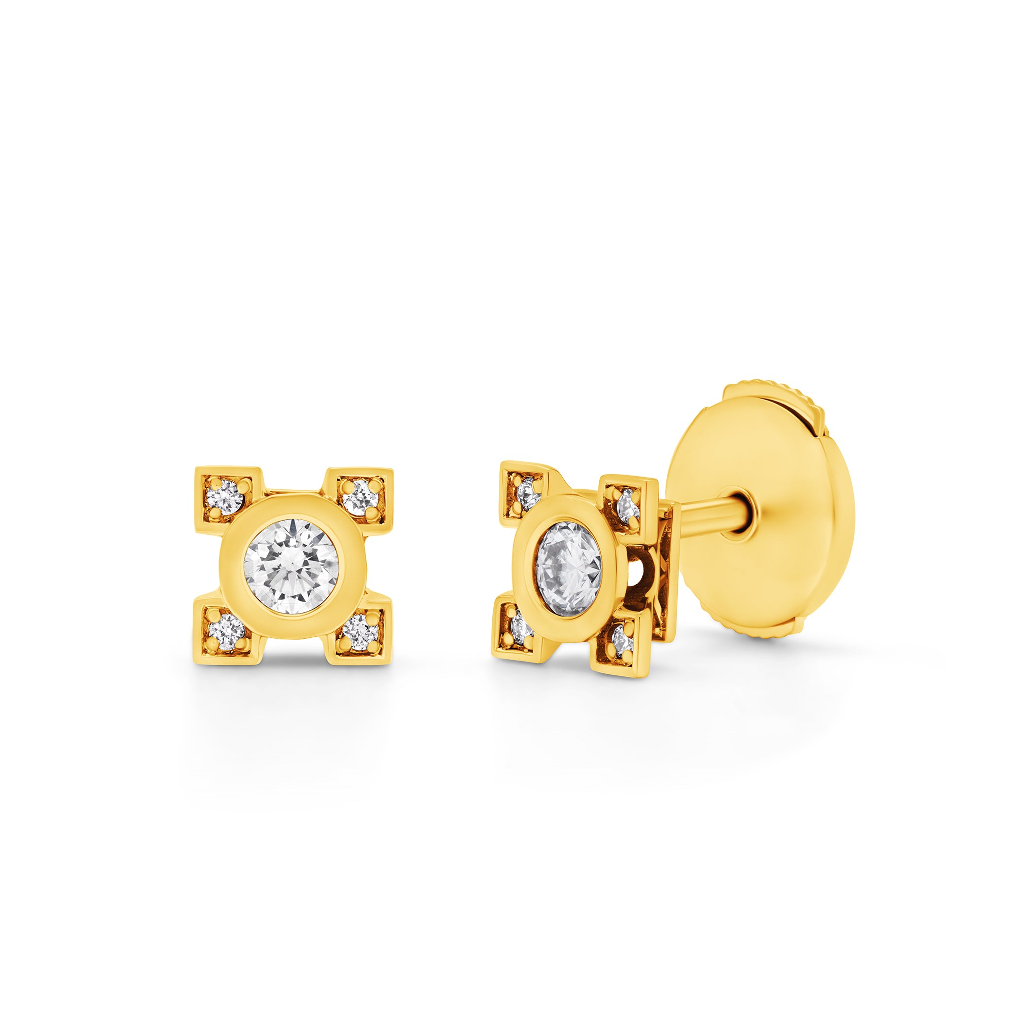 Boucles d'oreilles French Kiss en or et diamants