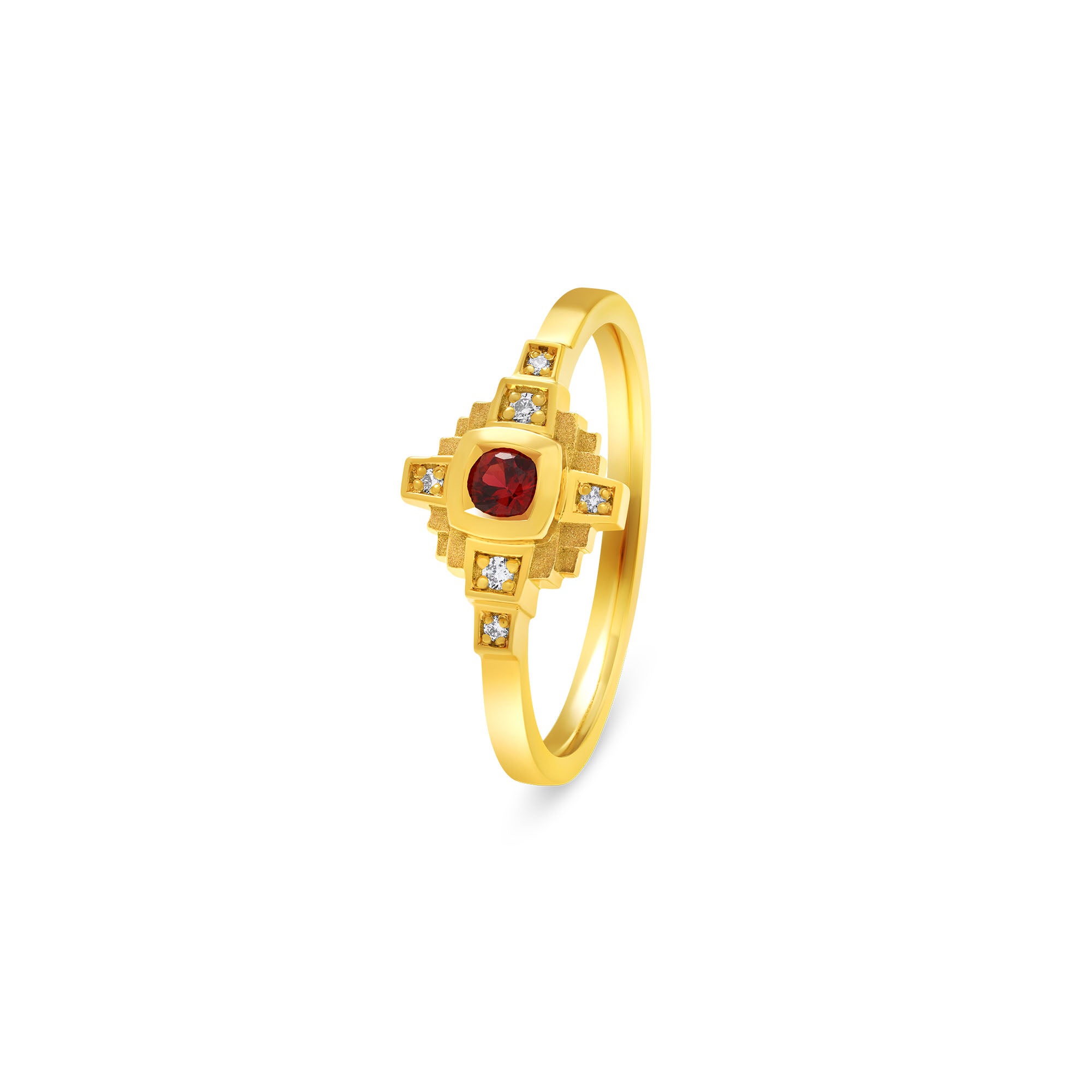 Esther ring 3 mm red sapphire and diamonds