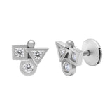 Boucles d'oreilles Cubisme Trilogie diamants en or