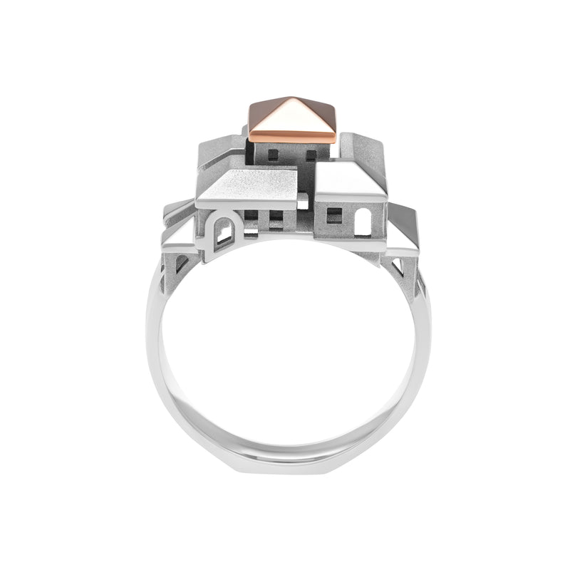 Bague Architecture Cite Carrée Small en or