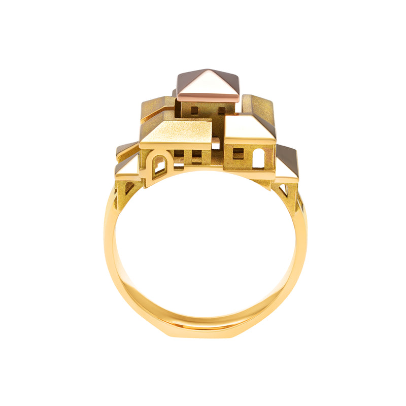 Bague Architecture Cite Carrée Small en or