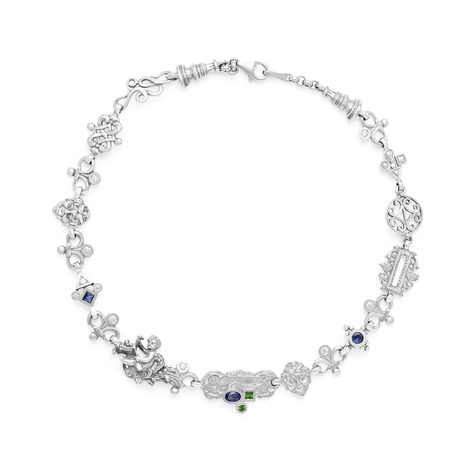 Collier Marélie Baroque bleu en or Tournaire
