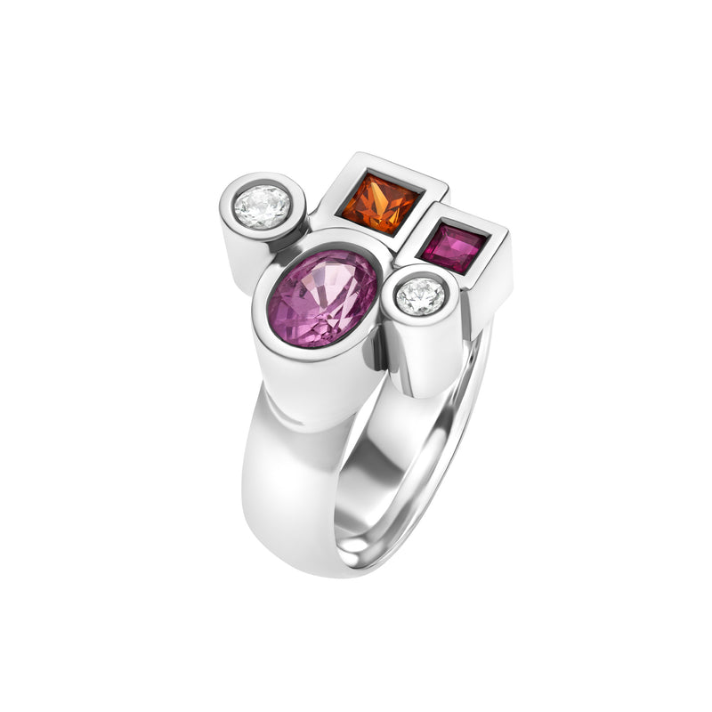 BAGUE MARÉLIE MÉDIUM ROSE EN OR, DIAMANTs et SAPHIRS