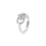 Bague Inséparables en or et pavage diamants