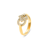 Bague Inséparables en or et pavage diamants