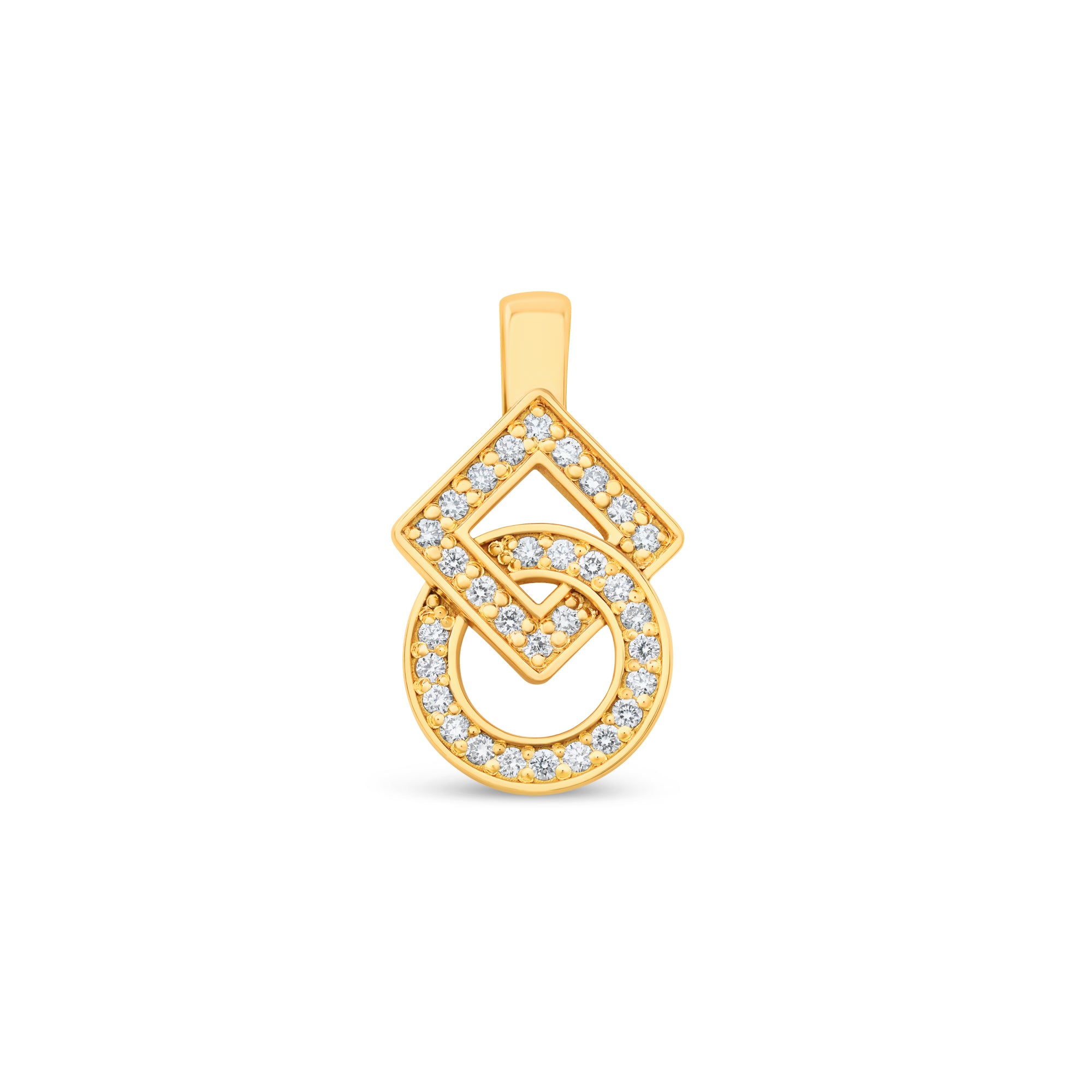 Pendentif Inséparables small en or et pavage diamants