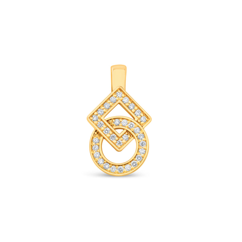 Pendentif Inséparables small en or et pavage diamants
