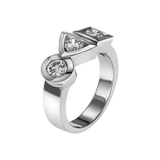 Ring trilogy Sens 0.80 carat Tournaire gold and diamonds
