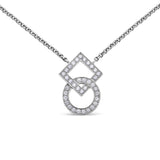 Collier Inséparables sur chaîne en or et pavage diamants