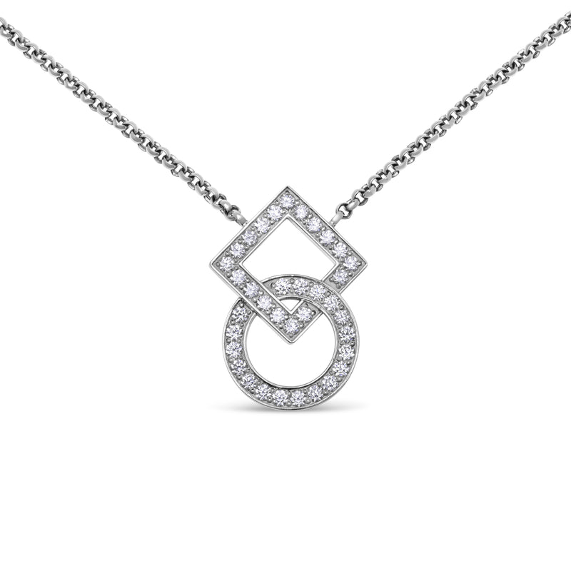 Collier Inséparables sur chaîne en or et pavage diamants