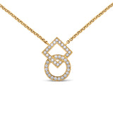 Collier Inséparables sur chaîne en or et pavage diamants