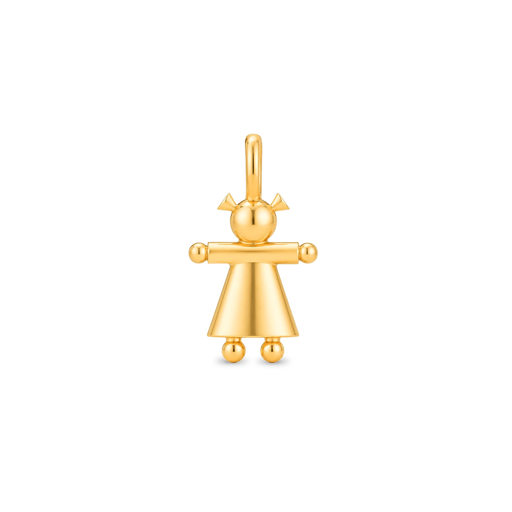 Little girl character pendant in gold Tournaire