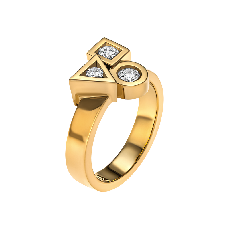 Bague Cubisme Trilogie