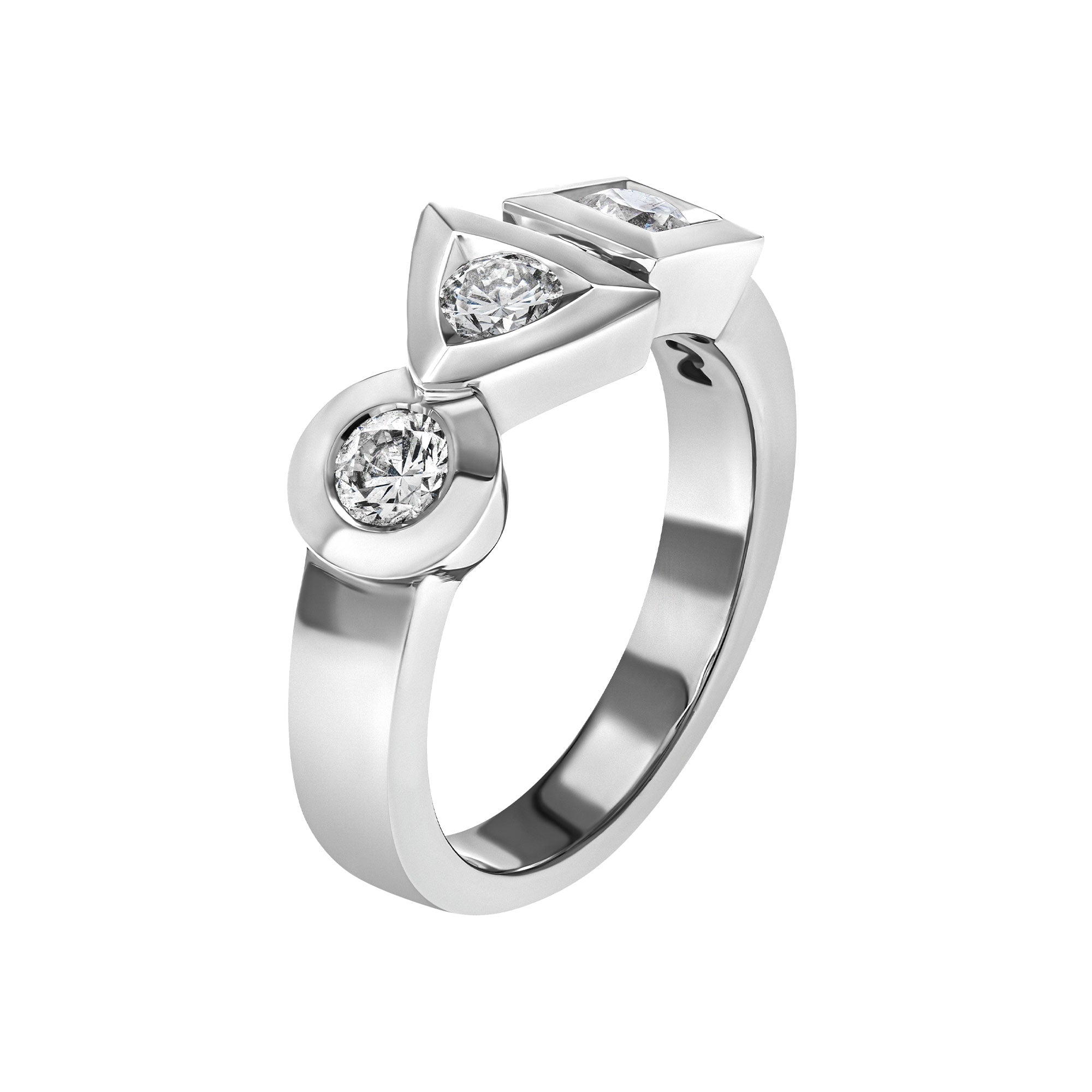 Bague Trilogie Sens 0,48 carat Tournaire or et diamants