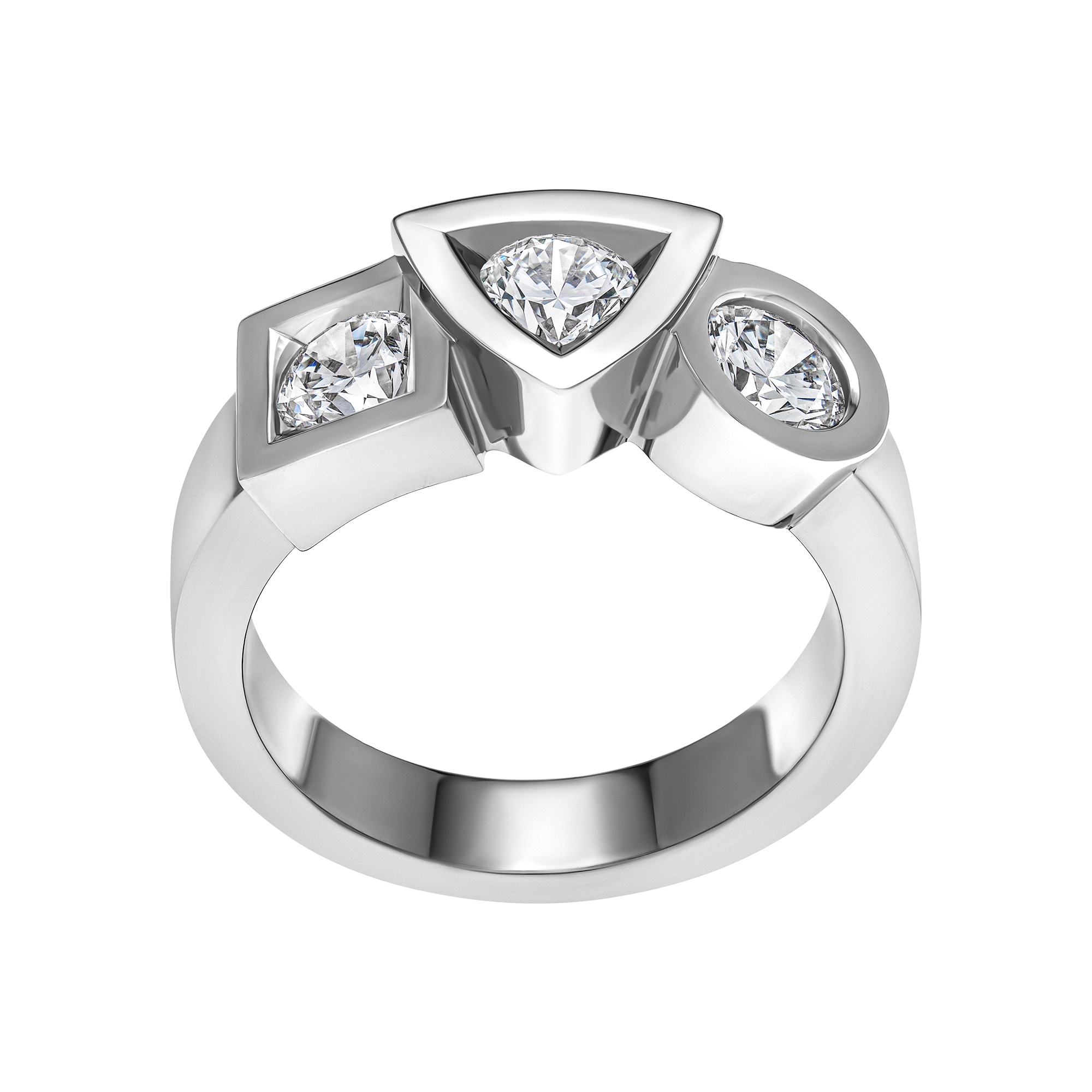 RING ALCHIMIE TRILOGY  1.20 CARAT TOURNAIRE GOLD AND DIAMONDS