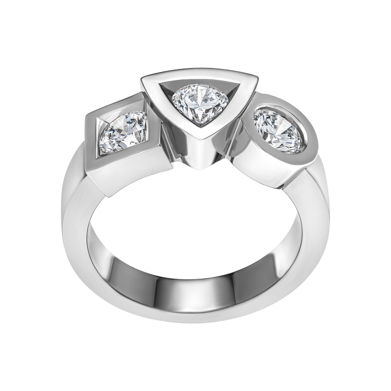 BAGUE ALCHIMIE TRILOGIE 1,20 CARAT TOURNAIRE OR ET DIAMANTS