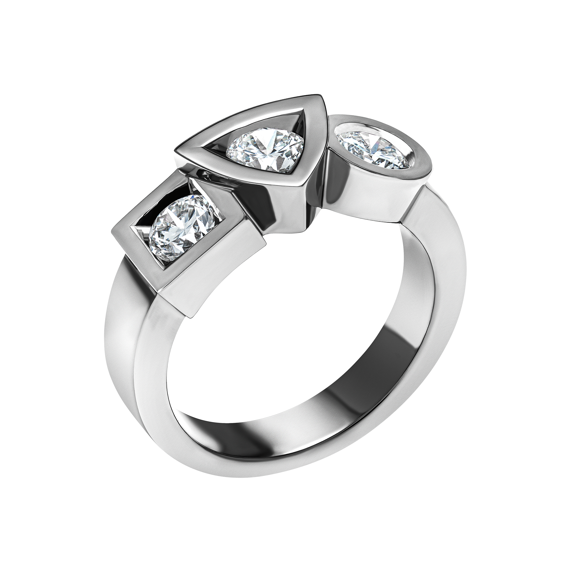 RING ALCHIMIE TRILOGY  1.20 CARAT TOURNAIRE GOLD AND DIAMONDS