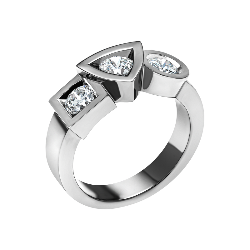 BAGUE ALCHIMIE TRILOGIE 1,20 CARAT TOURNAIRE OR ET DIAMANTS