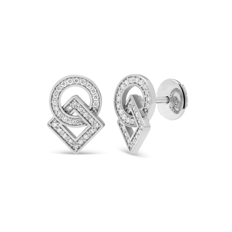 Boucles d'oreilles Inséparables en or et pavage diamants