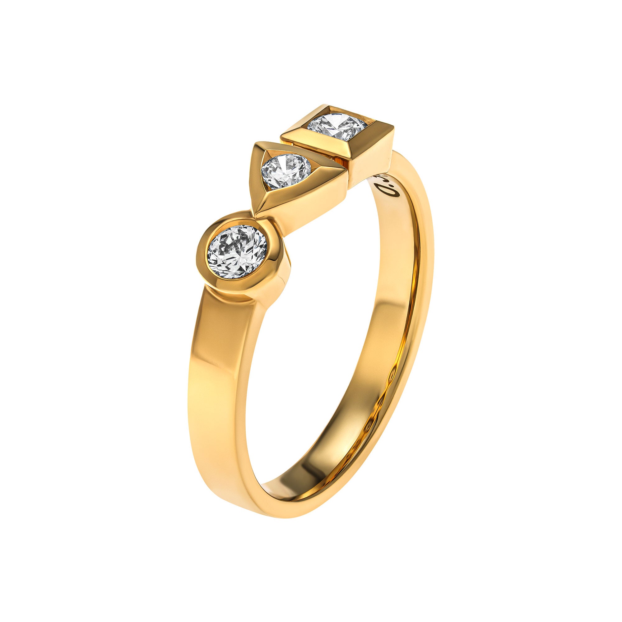 Bague Trilogie Sens 0,30 carat Tournaire or et diamants