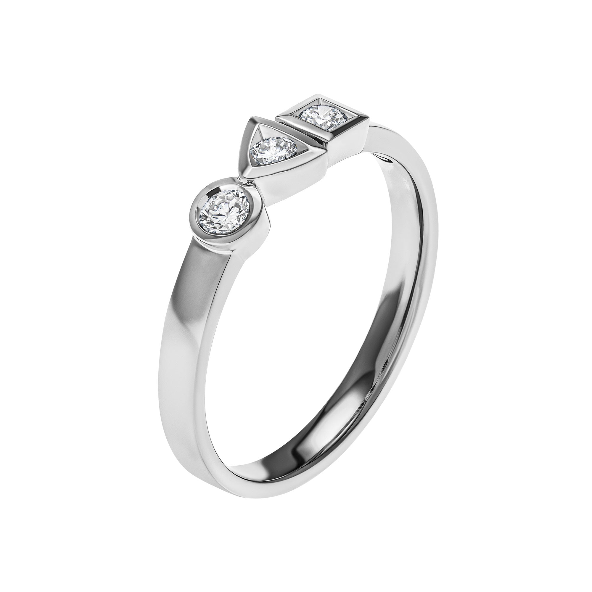 Bague Trilogie Sens 0,15 carat Tournaire or et diamants
