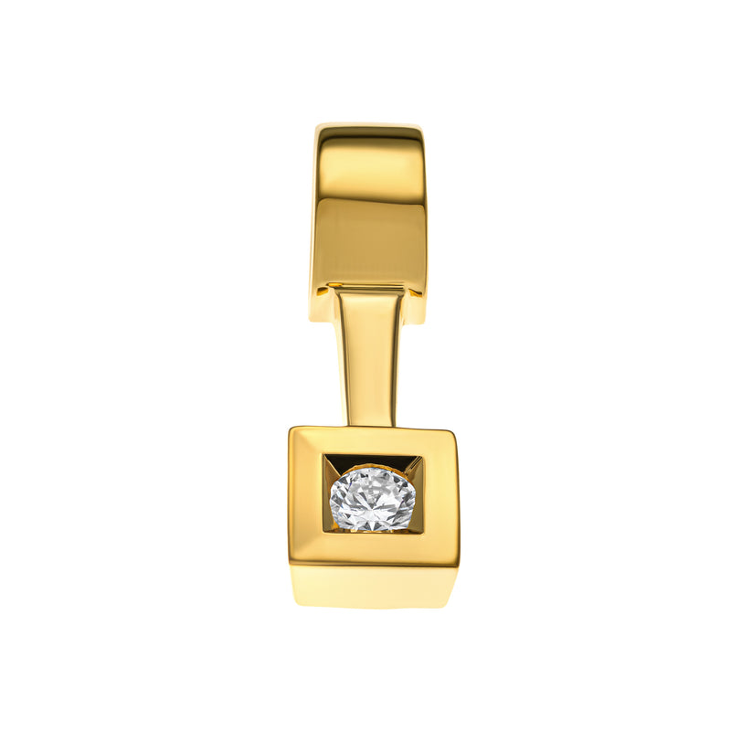 Pendentif Guirlande carré court diamant en or