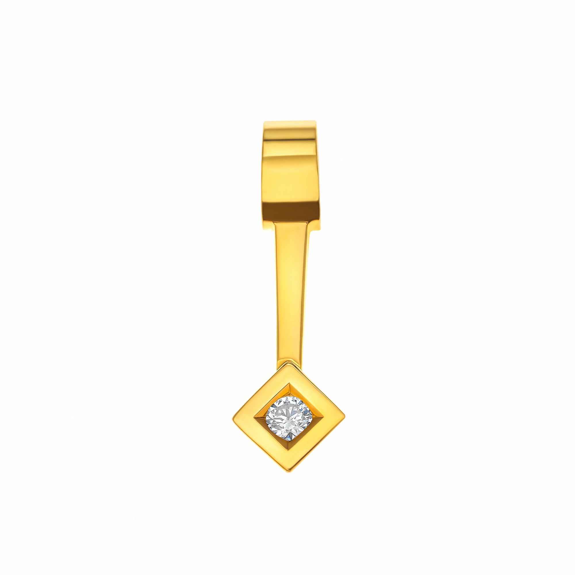 Pendentif Guirlande losange long diamant et or
